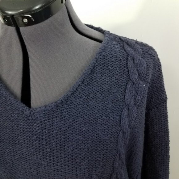 Diane Von Furstenberg Sweater‎ 1X Plus Blue V-neck - Picture 4 of 8